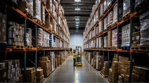 3PL warehouse filled with inventory on shelves